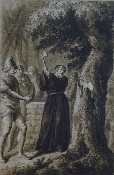 Boniface Felling the Donar Oak, Plate X from an Unknown Series by Daniel Nikolaus Chodowiecki